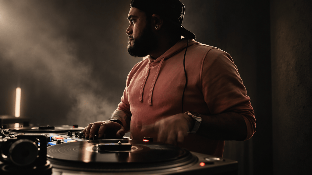 Brainchild performing behind the decks